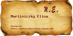 Martiniczky Elina névjegykártya